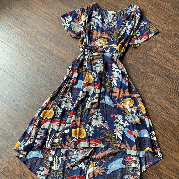 KORI Navy Floral High-Low Dress - Picture 5 of 6